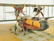 Plastic model of the Felixstowe F.2a flying boat.